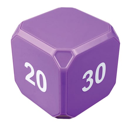 TimeCube Plus Preset Timer with Silent LED Alarm Mode for Time Management in The Classroom, Office, Kitchen, and Homeschool for Kids and Adults (Purple - 5, 10, 20, 30 min)